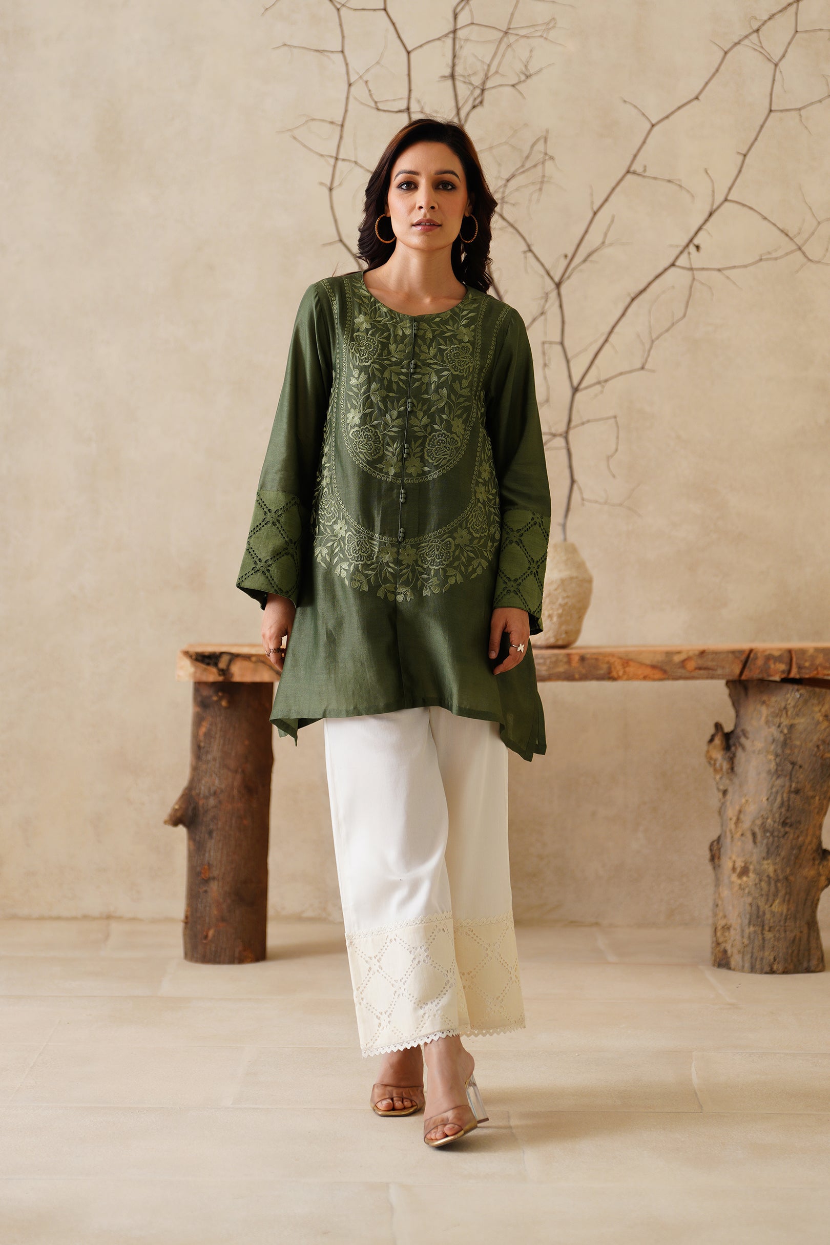 Sehar Pure Chanderi Embroidered Matching Set - Neetika Chopra