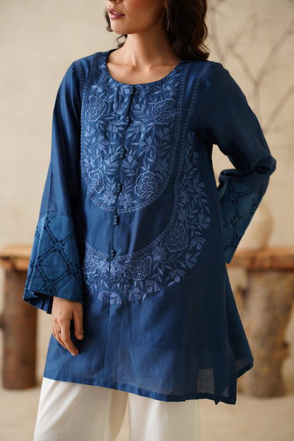 Zaroon Pure Chanderi Embroidered Matching Set - Neetika Chopra