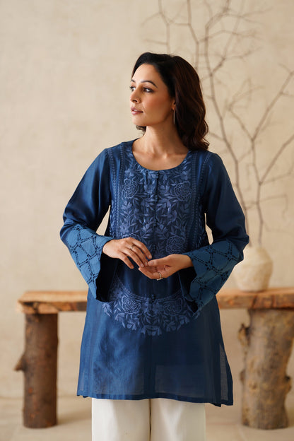 Zaroon Pure Chanderi Embroidered Matching Set - Neetika Chopra