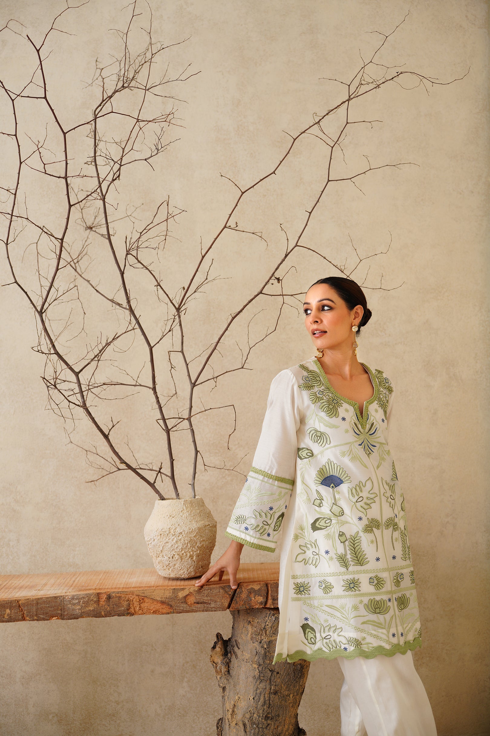Zarwa Pure Chanderi Embroidered Matching Set - Neetika Chopra