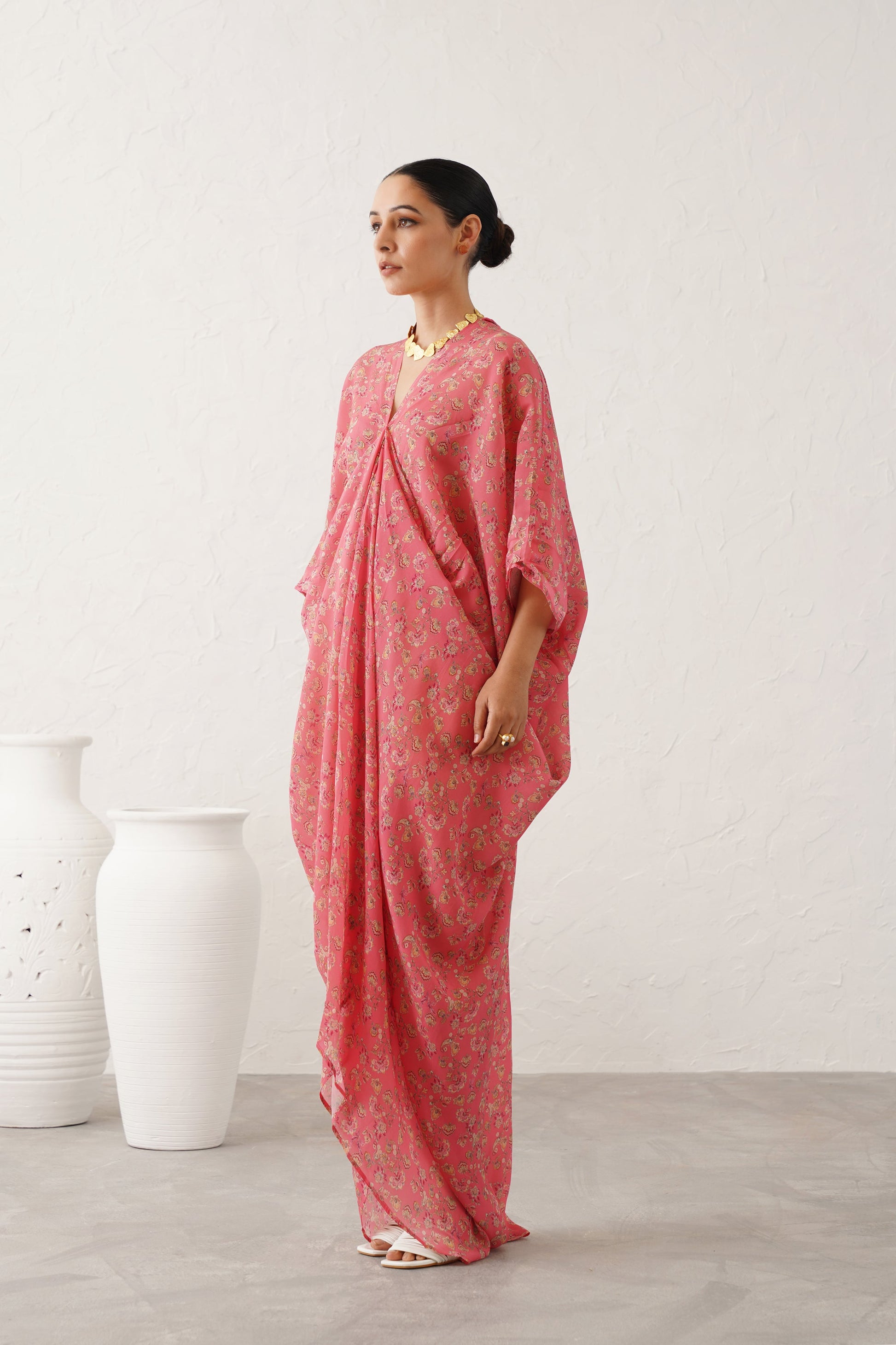 Pink Love Printed Crepe Dress - Neetika Chopra