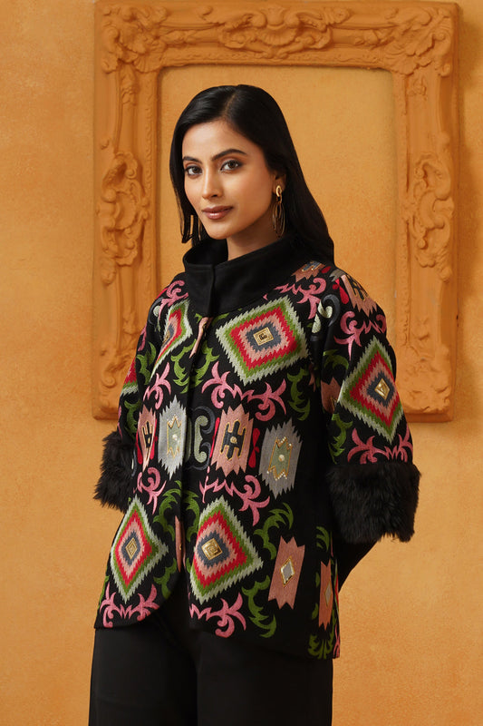 ARZOO TWEED EMBROIDERED ONLY JACKET - Neetika Chopra