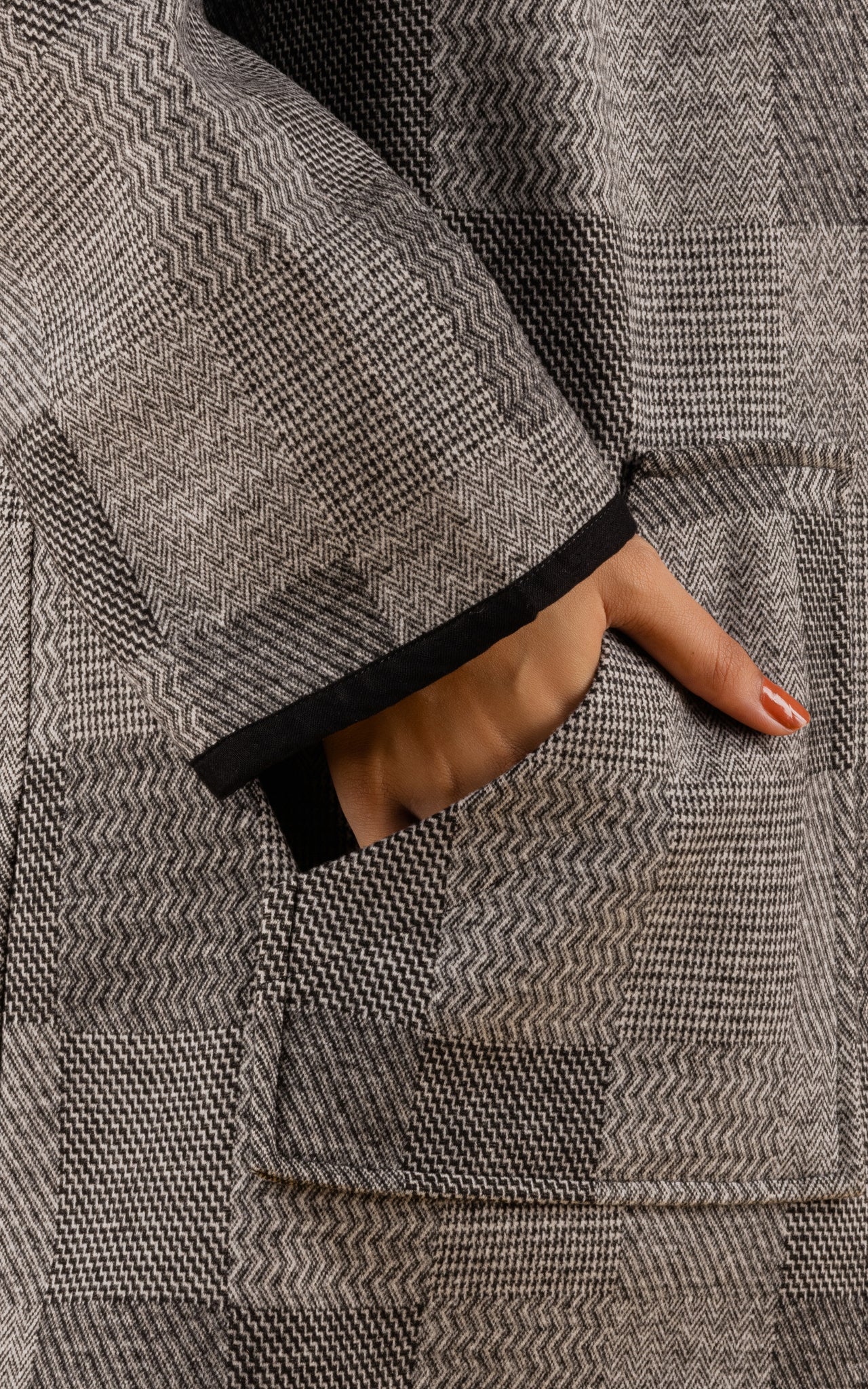 Vintage Check Grey Hoodie Jacket - Neetika Chopra