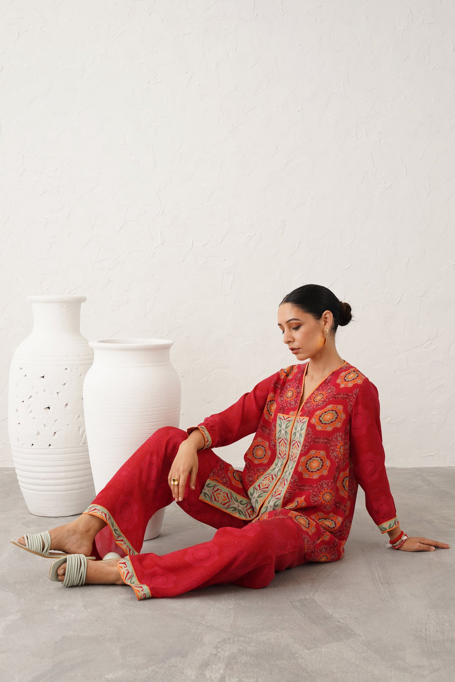 Ziva Printed Crepe Matching Set - Neetika Chopra