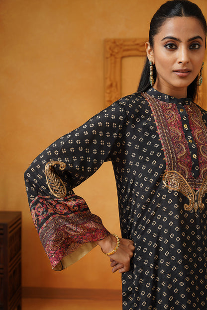 Zarina Crepe Hand Embroidered Matching Set - Neetika Chopra