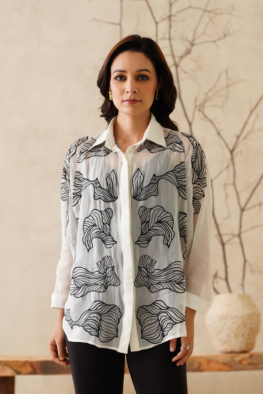 Twilight Organza Embroidered Top - Neetika Chopra