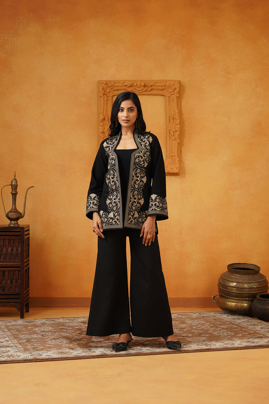 Madhika Tweed Embroidered Jacket Set - Neetika Chopra