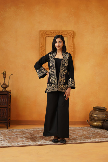 Madhika Tweed Embroidered Jacket Set - Neetika Chopra