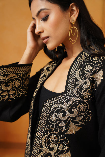 Madhika Tweed Embroidered Jacket Set - Neetika Chopra