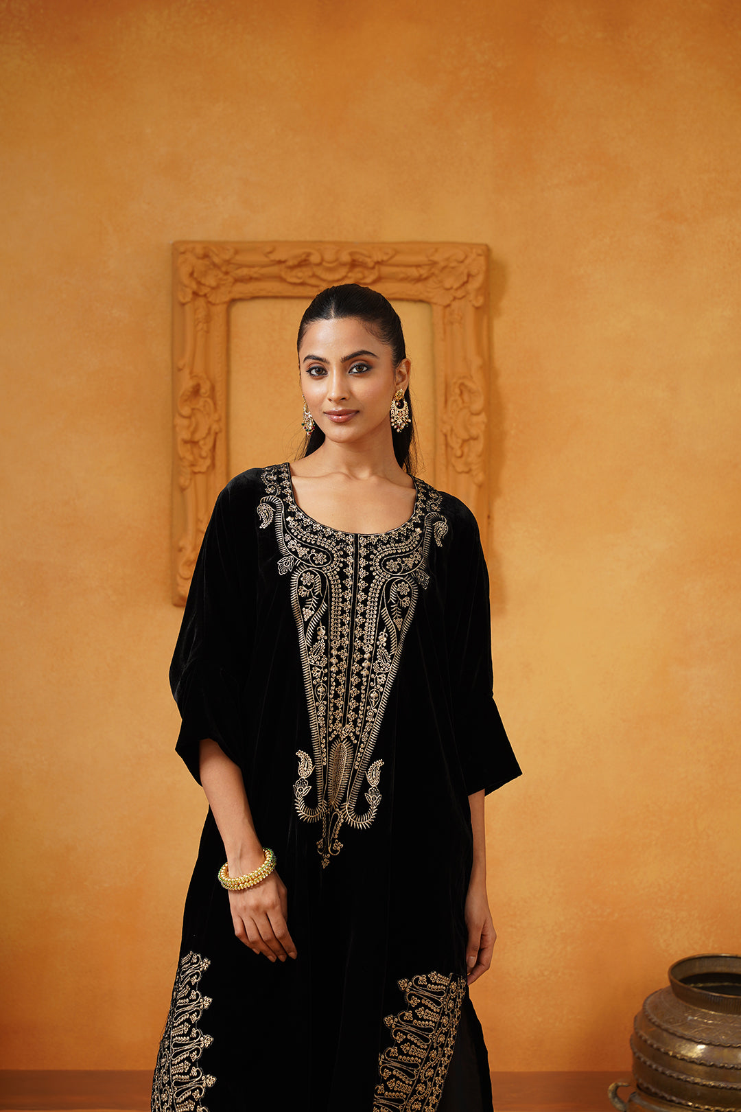 Mehrunisa Velvet Embroidered Matching Set - Neetika Chopra