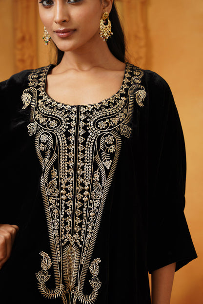 Mehrunisa Velvet Embroidered Matching Set - Neetika Chopra