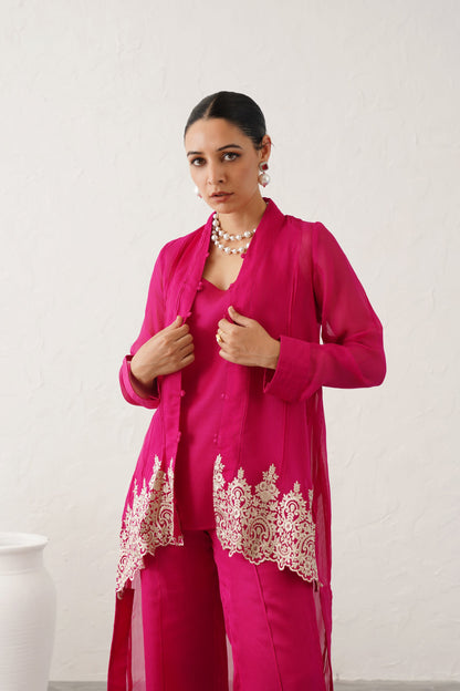 Lavanya Georgette Satin Embroidered Matching Set - Neetika Chopra