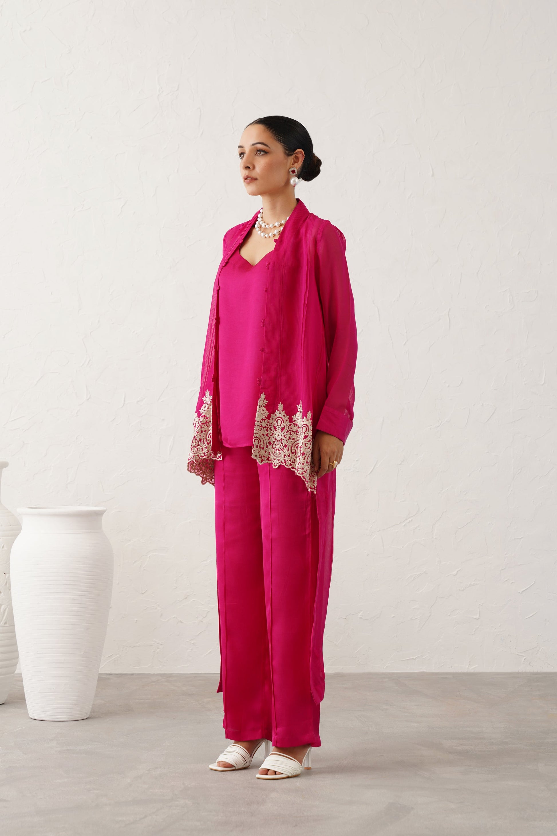 Lavanya Georgette Satin Embroidered Matching Set - Neetika Chopra