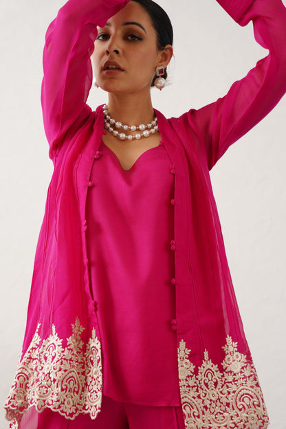 Lavanya Georgette Satin Embroidered Matching Set - Neetika Chopra