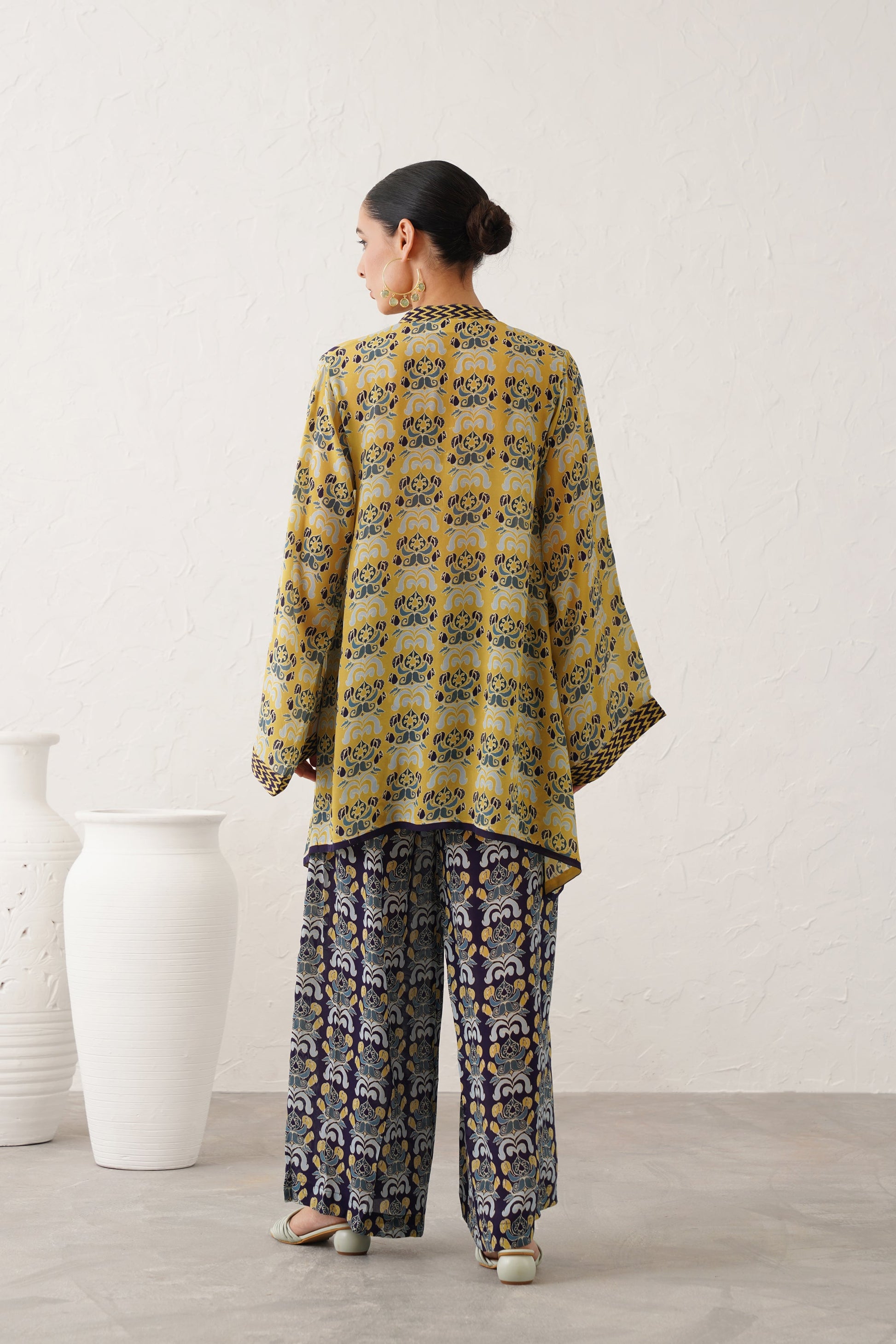(Ready To Ship) Misted Yellow Crepe Matching Set - Neetika Chopra