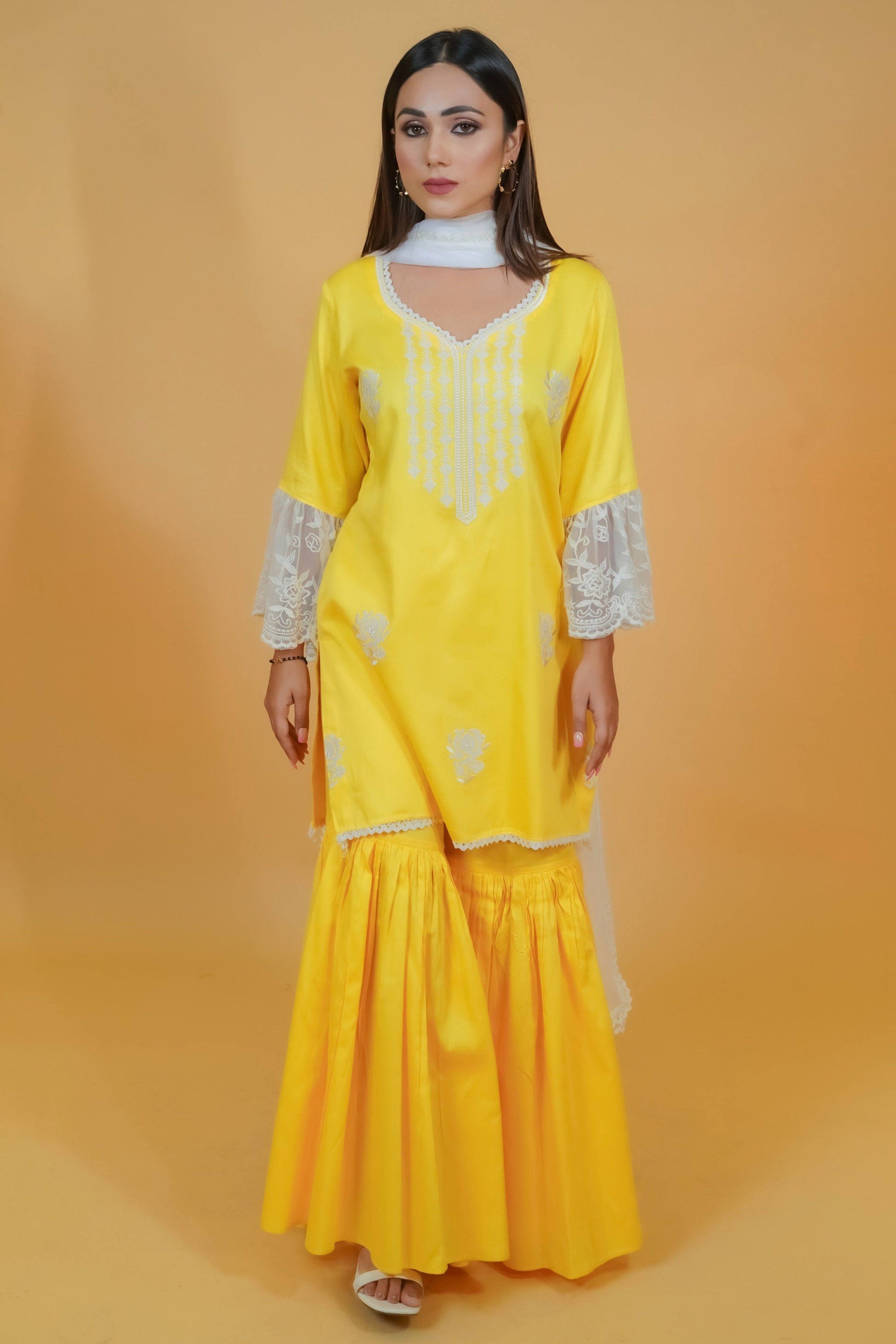 Zafraan Cotton Sharara Set - Neetika Chopra