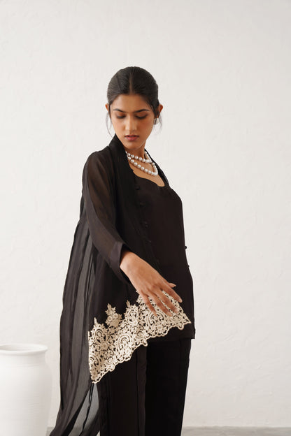 Zeenat Georgette Satin Embroidered Matching Set - Neetika Chopra