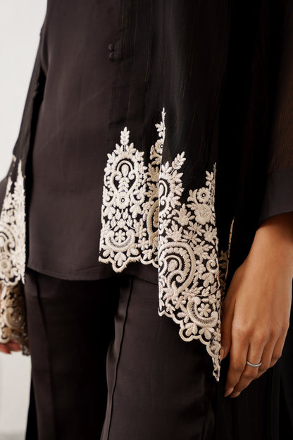 Zeenat Georgette Satin Embroidered Matching Set - Neetika Chopra